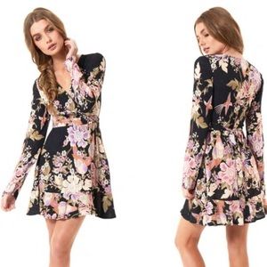 NWT Spell Designs Wrap Mini Dress - Black
